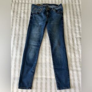 Toothpick Skinny Dark Denim Jeans